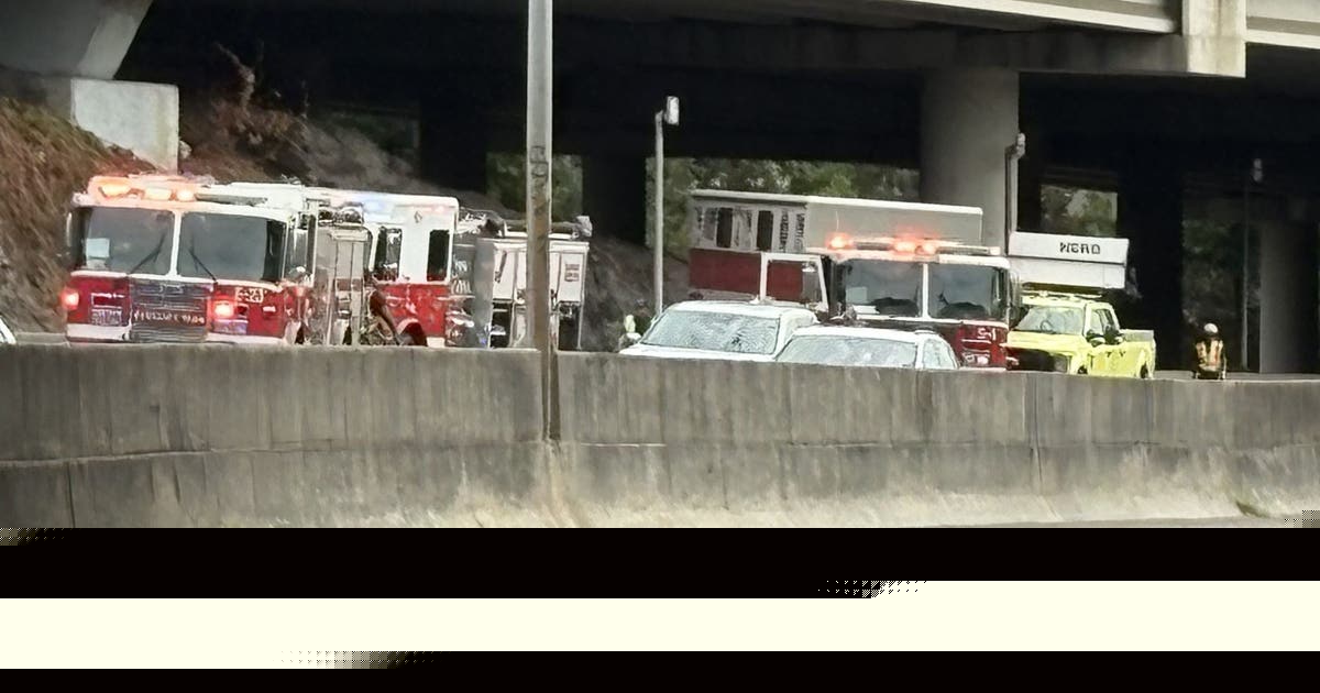 Smoke over Buford Highway Connector caused by 50-foot trash fire