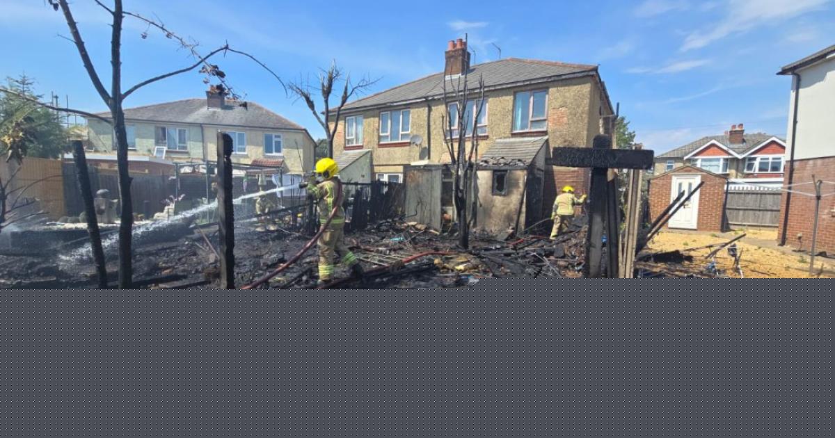 Southampton property fire after blaze from two sheds spreads towards house