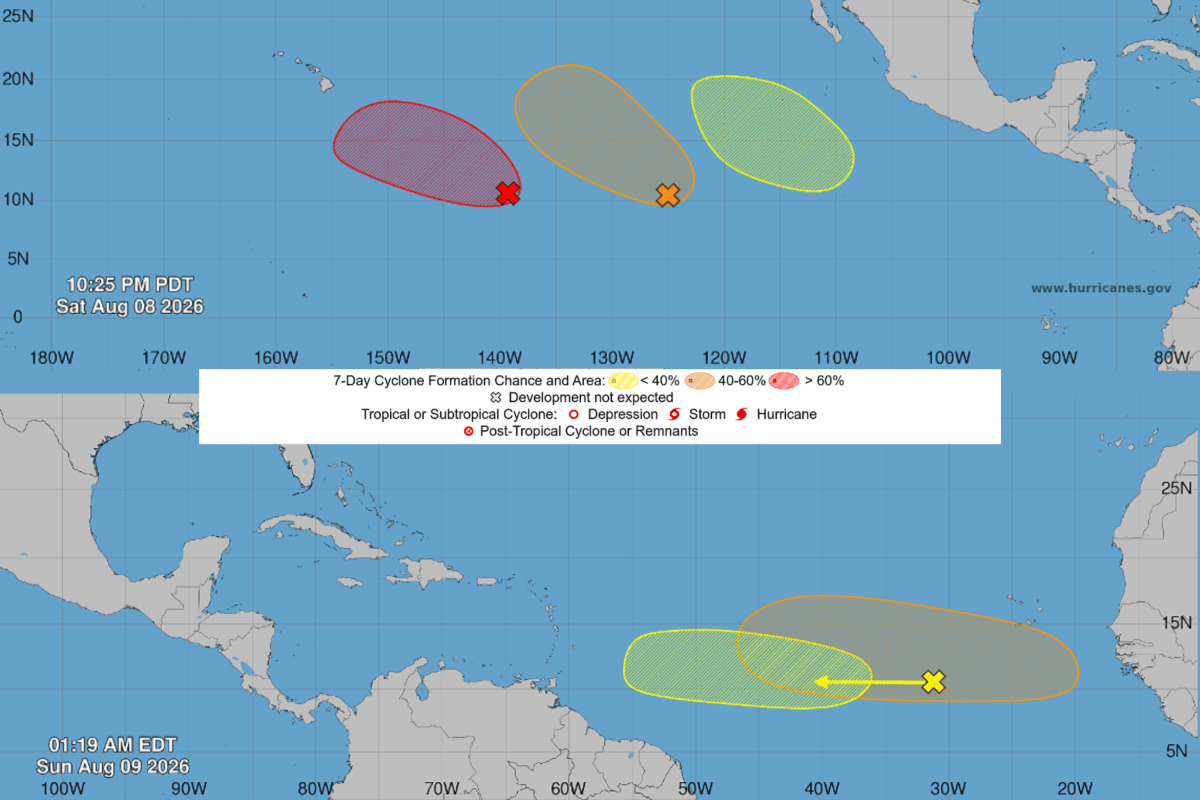 Map Shows Five Threats Brewing In Pacific, Atlantic as Hurricane Risk Rises