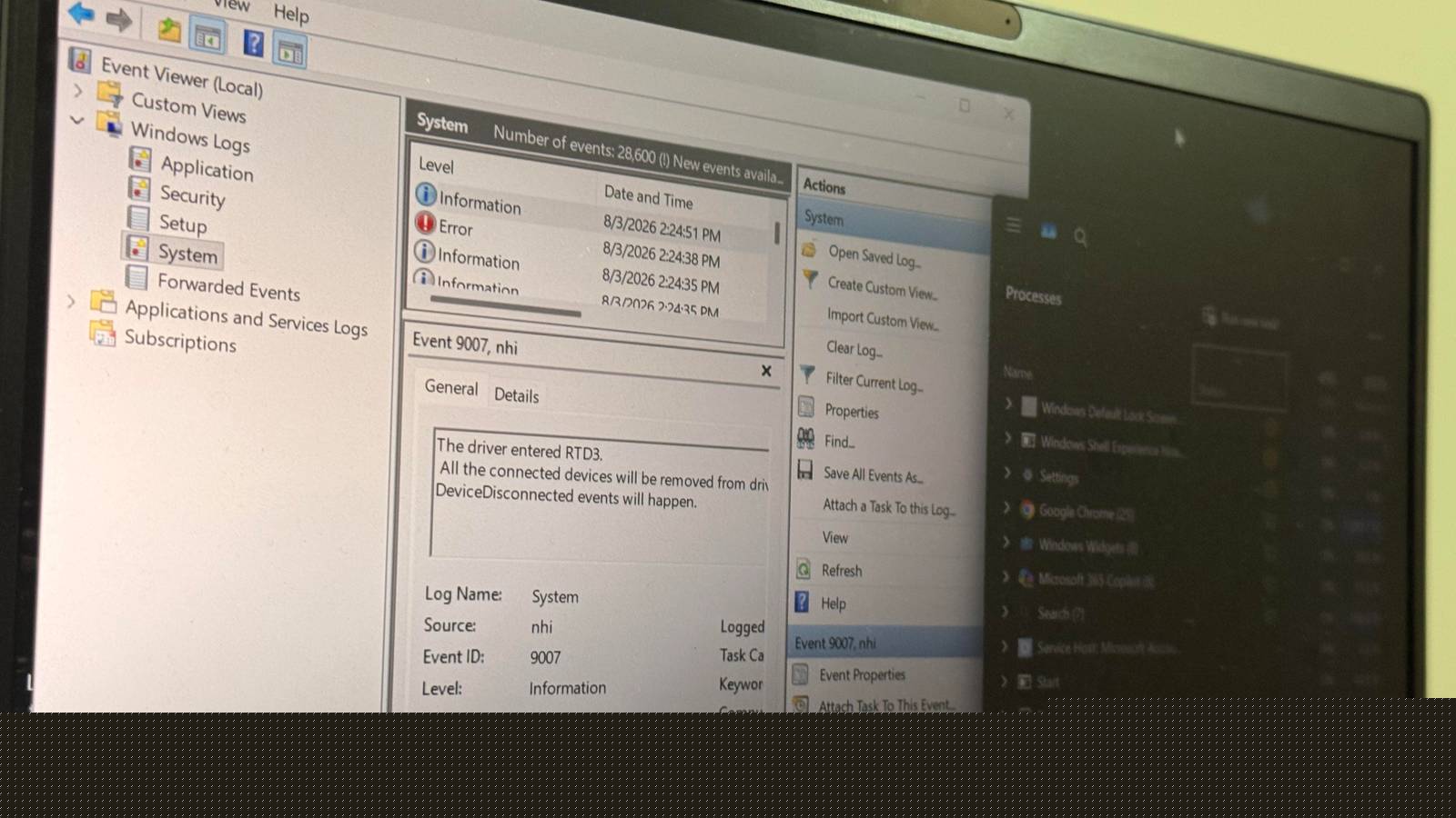 I checked Event Viewer instead of Task Manager and finally saw what was spiking my CPU