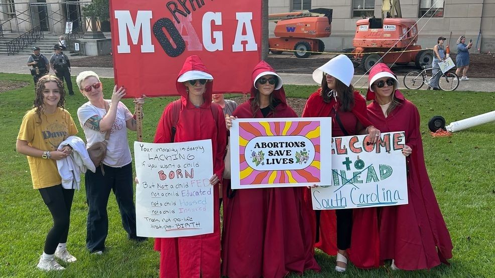 Demonstrators rally against near-total abortion ban at S.C. State House