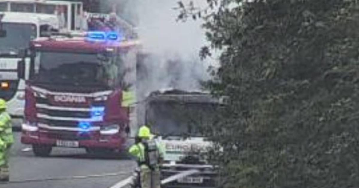 Stretch of A55 near Bangor closed following 'vehicle fire'