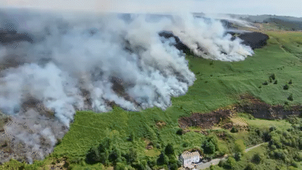 Drone footage reveals fire size of 200 football pitches burning in Wales