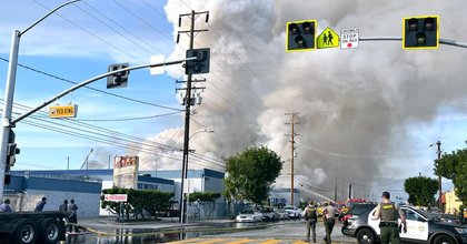 South El Monte residents ordered to shelter in place as warehouse buildings burn
