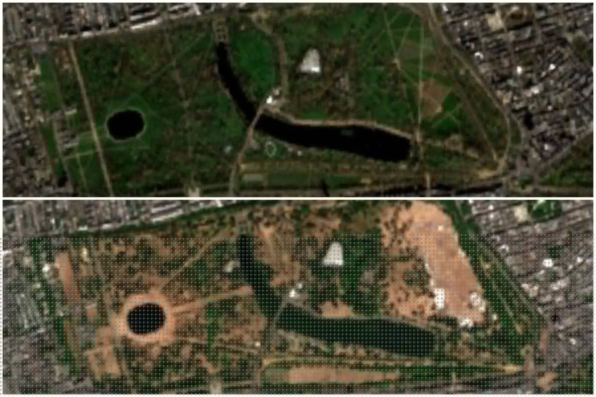 Scorched London: Images from space reveal how record-breaking heatwaves have frazzled the capital