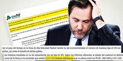 Adif detectó hasta 123.732 traviesas defectuosas en un tramo de solo 65 kilómetros de la línea AVE junto a Adamuz