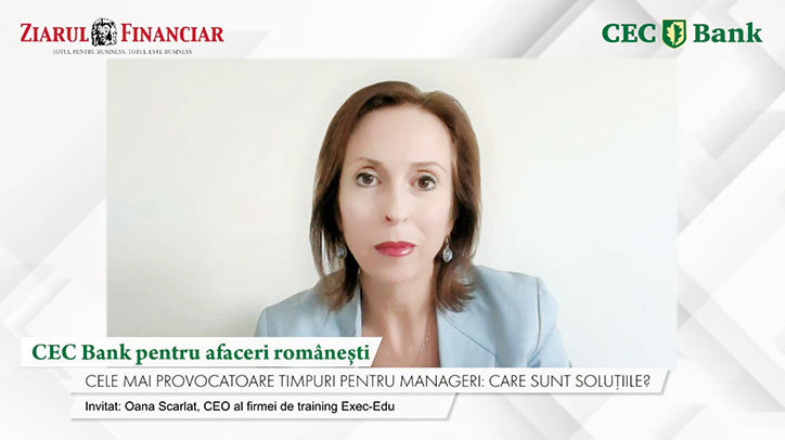 CEC Bank pentru Afaceri Româneşti. Cum păstrezi nivelul de implicare a angajaţilor fără bonusuri pentru că deja ai intrat la optimizări de costuri? Oana Scarlat, CEO, Exec-Edu: Sunt câteva elemente simple. Plus un reminder: Talentul este primul care pleacă din companie