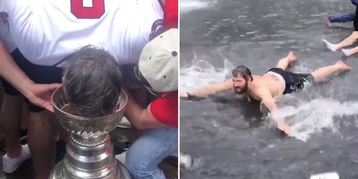 Comment on Alex Ovechkin does Cup stand and swims in fountains as Capitals celebrate championship at Georgetown Waterfront by TJ Oshie details origin of Stanley Cup keg stand and how Alex Ovechkin was first player to participate: ‘There’s not a better guy to party with than the big man’ | RMNB
