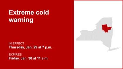 Extreme cold warning issued for New York until Friday midday — dangerous wind chills expected