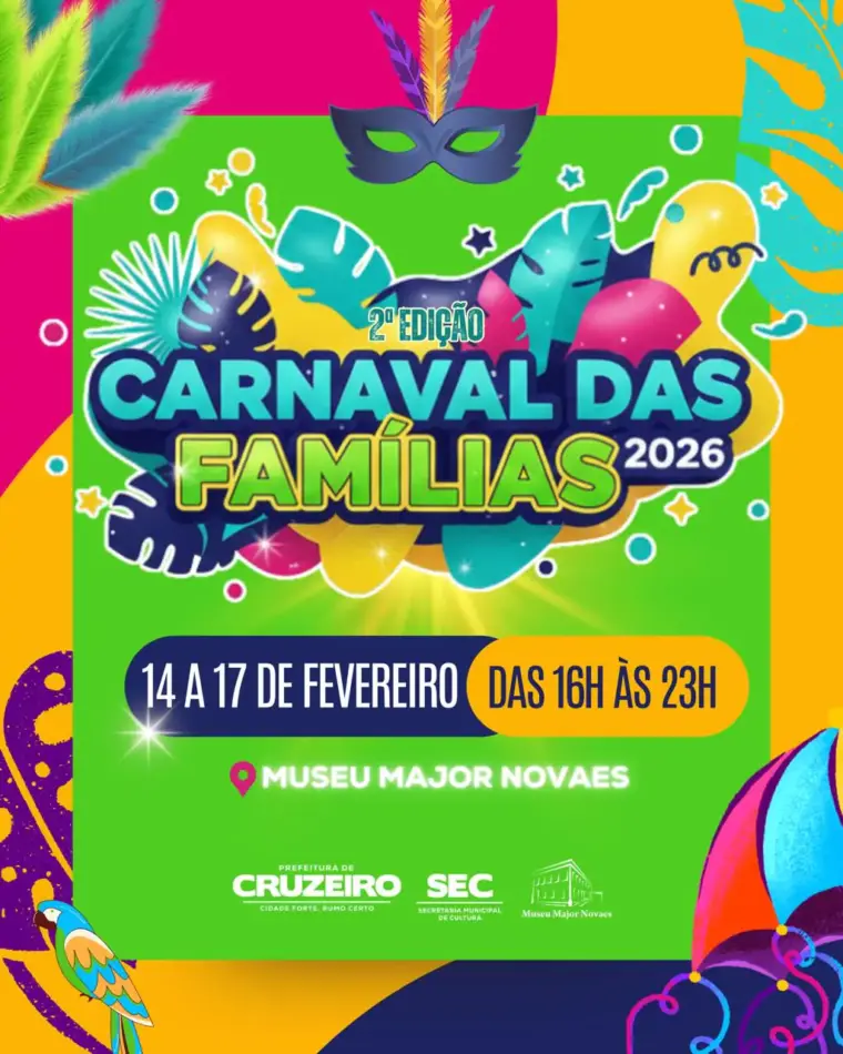 Cruzeiro anuncia o Carnaval das Famílias 2026 no Museu Major Novaes