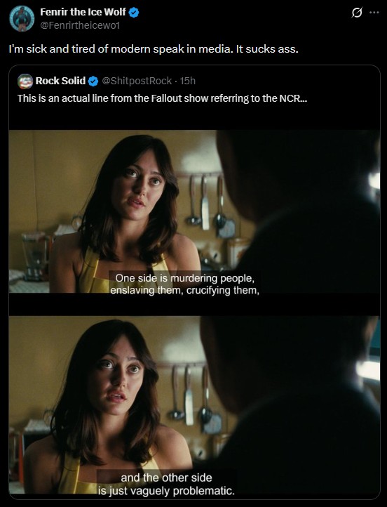 One Side Is Murdering People, the Other Is Just Vaguely Problematic - I'm sick and tired of modern speak in media. It sucks