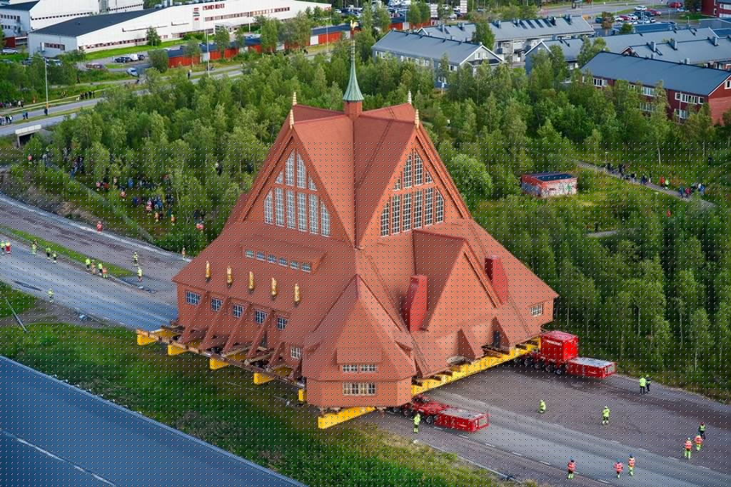 Kiruna church taken for 5km ride