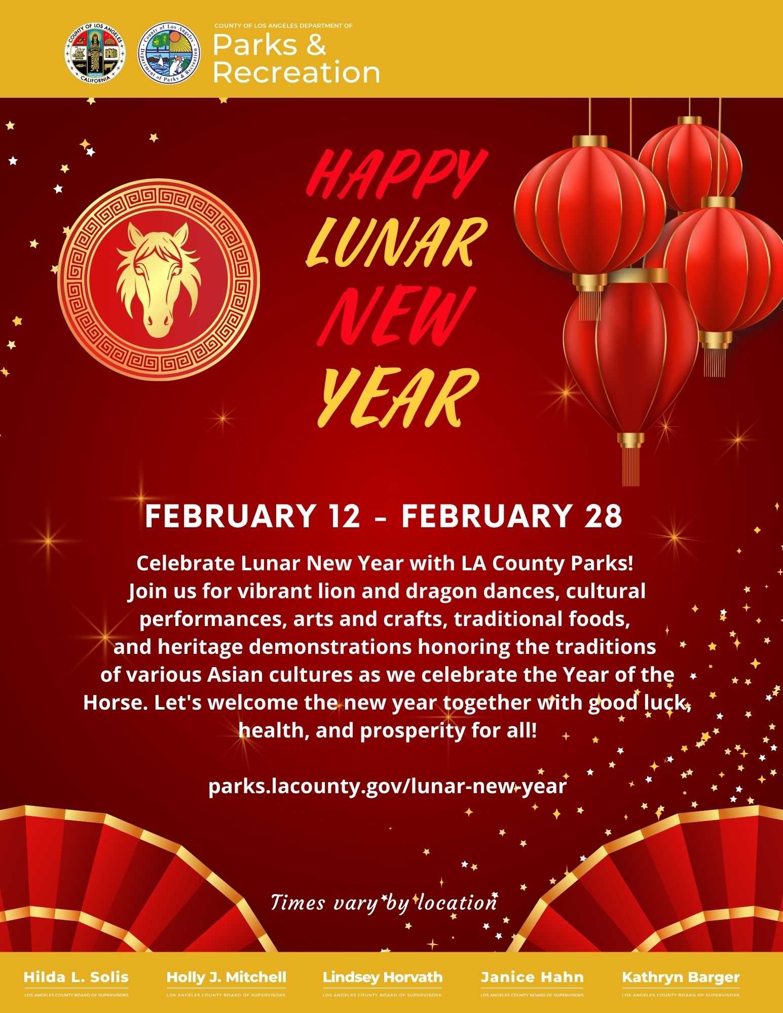 Feb. 12-28: Celebrate Lunar New Year Across 59 L.A. County Parks