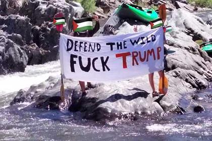 "Fuck Trump" Fourth of July Banner Drop on the American River