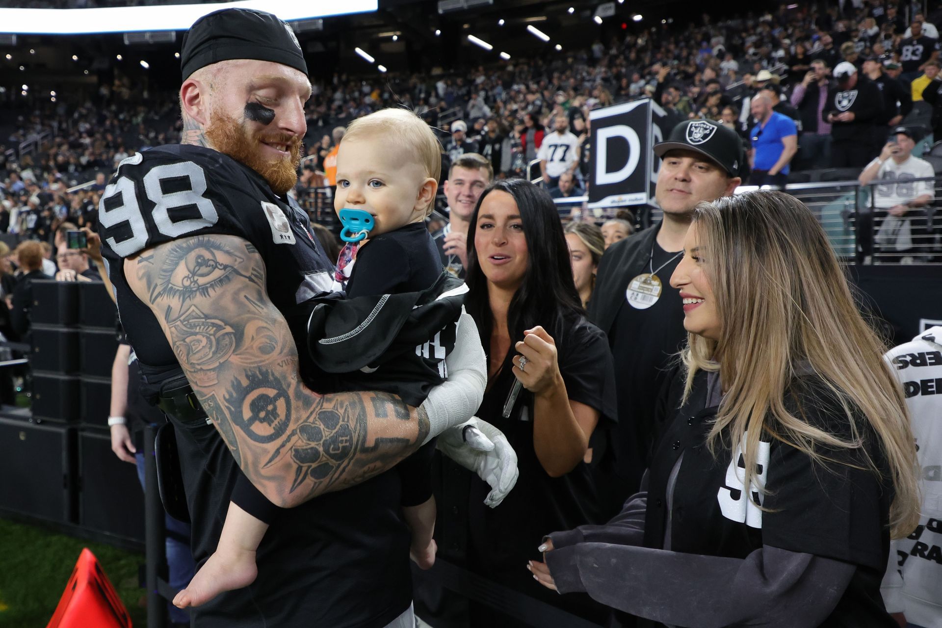 Maxx Crosby's wife Rachel recaps daughter Ella's special memories with Raiders' DE post 25-24 loss to Bears