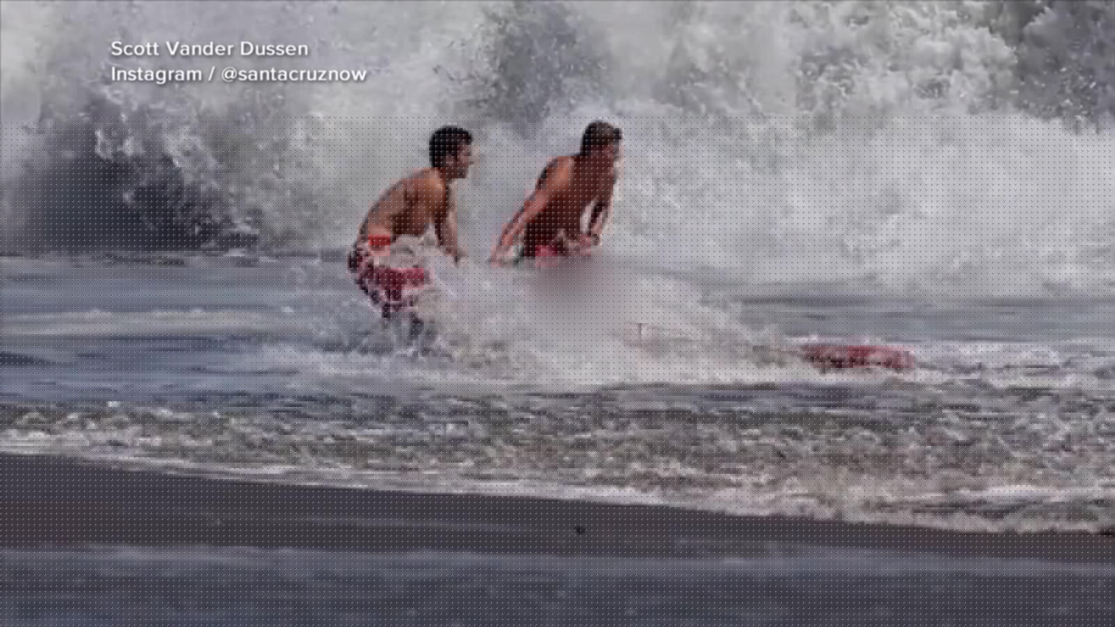 California lifeguard is hailed as a hero after rescuing a boy from pounding surf