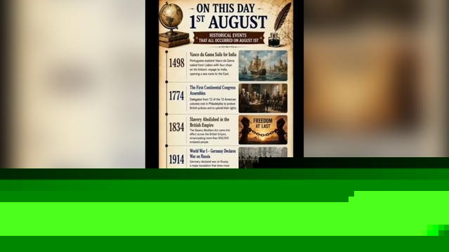 August 1 in History: Major Events That Continue to Shape Today