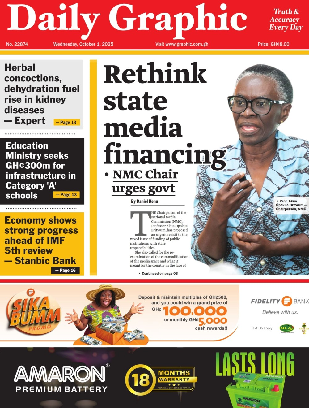 Today’s front pages: Wednesday, October 1, 2025