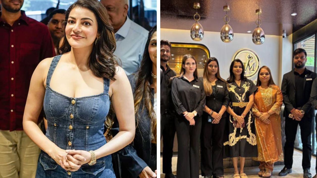 Kajal Aggarwal Inaugurates Hair Masters Salon in Lucknow with Denim Ensemble