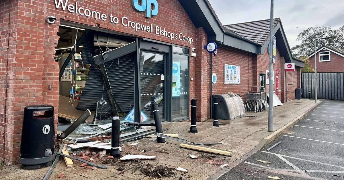 Thieves smash into Nottinghamshire Co-op during cash machine ram raid