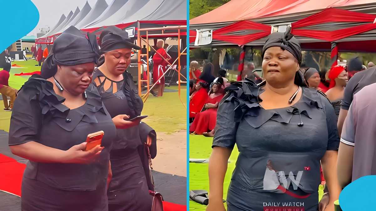 Teary Mercy Asiedu shares heartfelt tribute to the late Apostle Kwadwo Safo at funeral grounds, video emerges