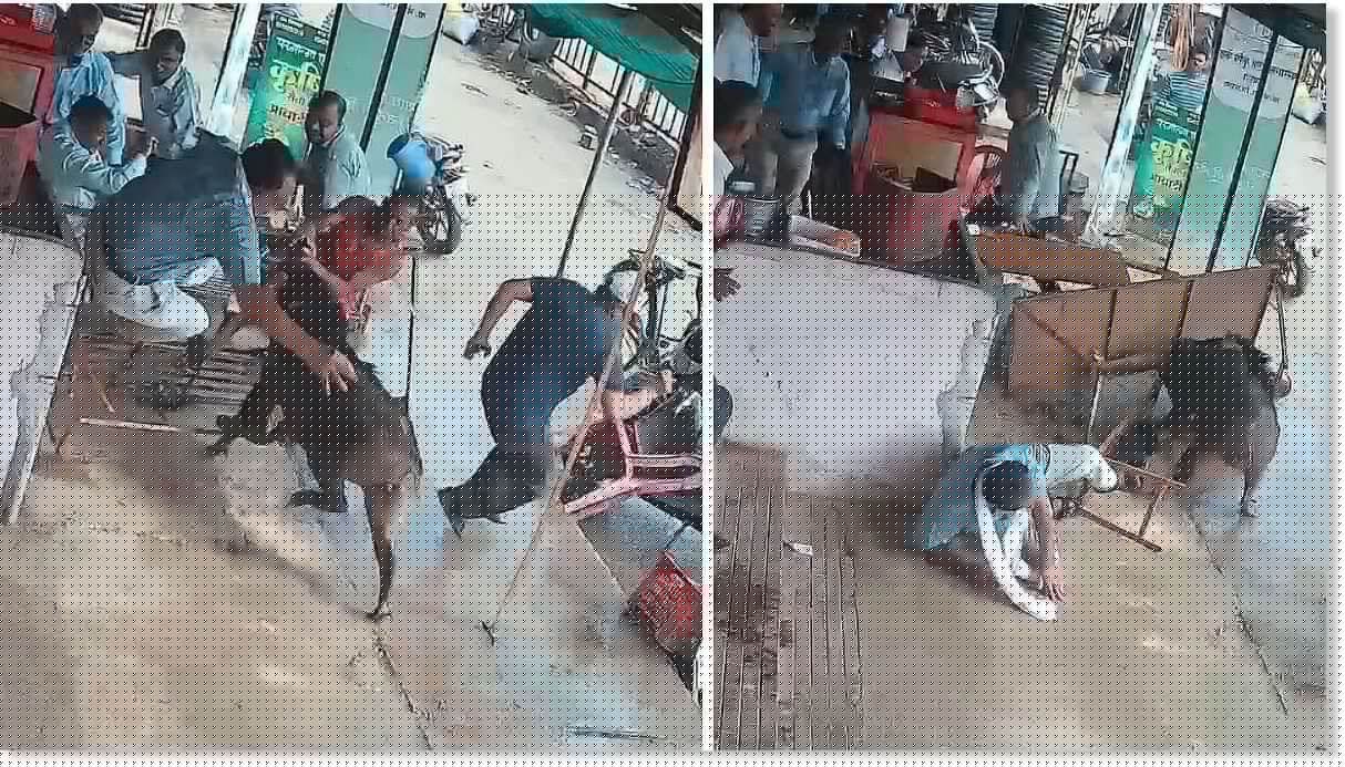 Ferocious wild boar mauls man standing at tea stall In Maharashtra, India on July 31