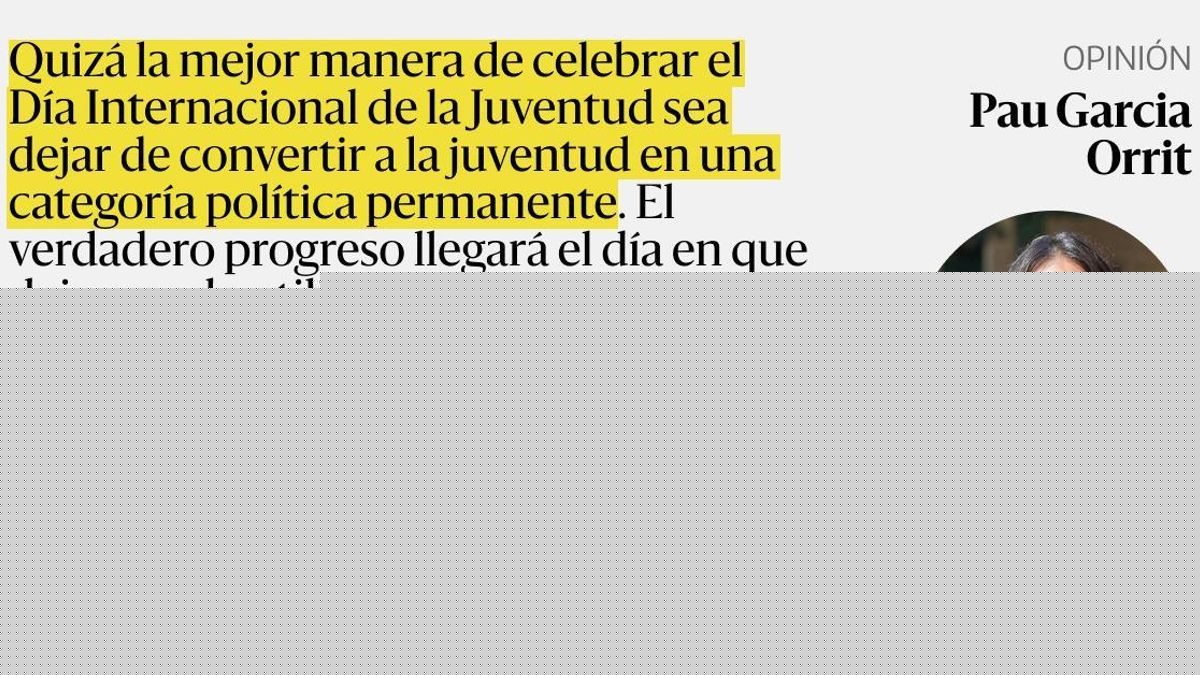 La juventud eclipsada, un año más