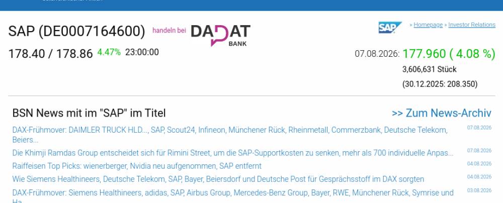 Wie SAP, Scout24, Infineon, DAIMLER TRUCK HLD..., Zalando und Allianz für Gesprächsstoff im DAX sorgten