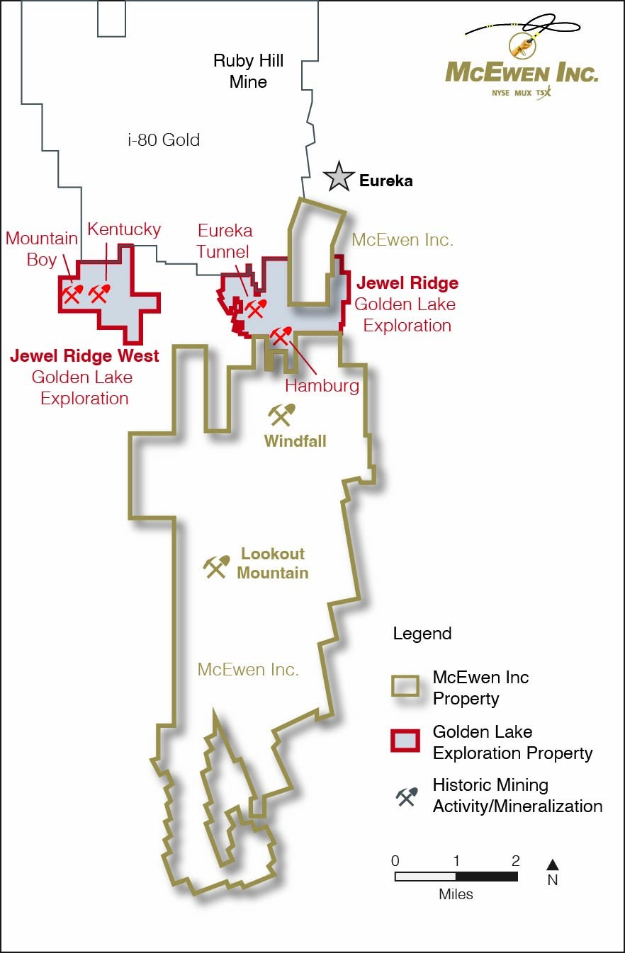 McEwen to Acquire Golden Lake Exploration — Further Consolidates Gold Bar Mine Complex in Nevada