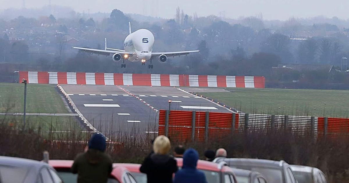 Airbus Beluga super jumbo makes last ever trip as adoring fans watch on
