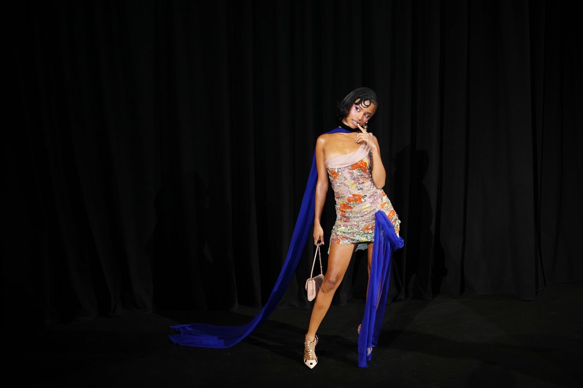 Valentino opens post-Garavani couture with somber note, then high drama