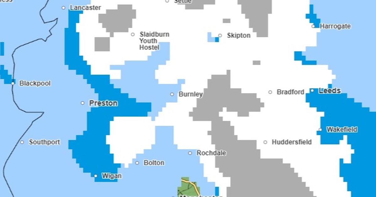 Exact time Met Office maps forecast snow in Lancashire within hours