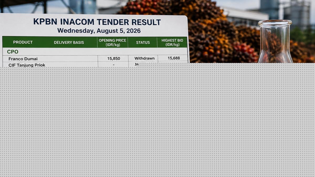 KPBN Inacom CPO Tender Withdrawn as Malaysian Palm Oil Futures Extend Gains