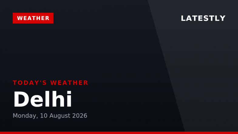 Delhi Weather Forecast & Update for Today, Monday, 10 August 2026: Expect Heavy Rain and Thunderstorms, High of 34°C