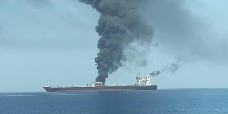 US military says it has fired on a ship in Gulf of Oman to enforce its blockade of Iranian ports