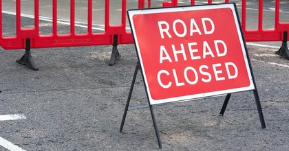 Road closure in busy street near hospital