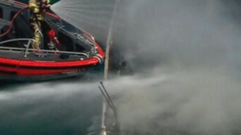 Man escapes without injury after boat catches fire, sinks in Melbourne’s Port Phillip Bay