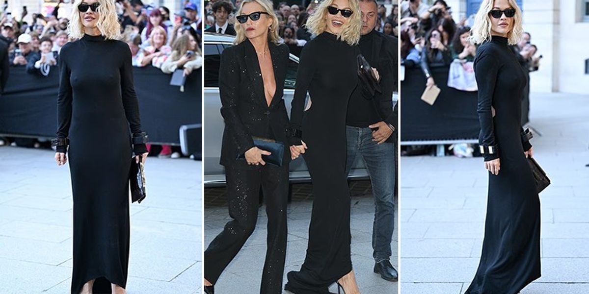 Rita Ora mahnit me elegancën e saj në Javën e Modës në Paris, ndërsa ecën krah Kate Moss