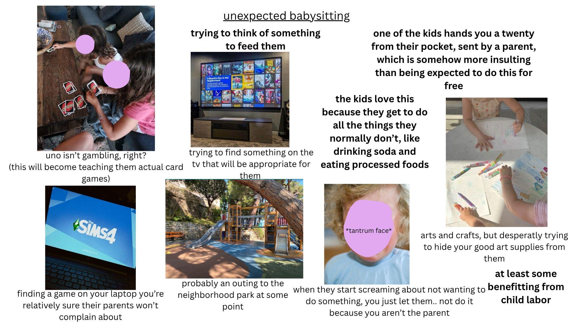 Starter Packs - unexpected babysitting starterpack | /r/starterpacks