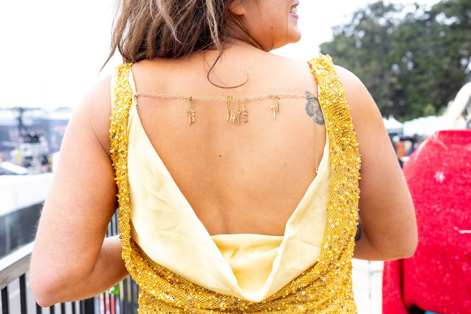 Outside Lands: Strokes fan spends 100 hours hand-beading a dress to match their album art