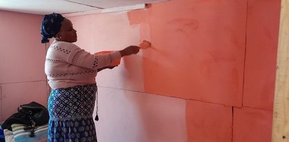 Leticia Nquma has been warned she’ll be evicted soon. But she’s still painting her shack pink