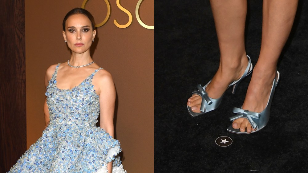 Natalie Portman Looks to Jonathan Anderson’s Dior Shoes for 2025 Governors Awards in Bow Sandals