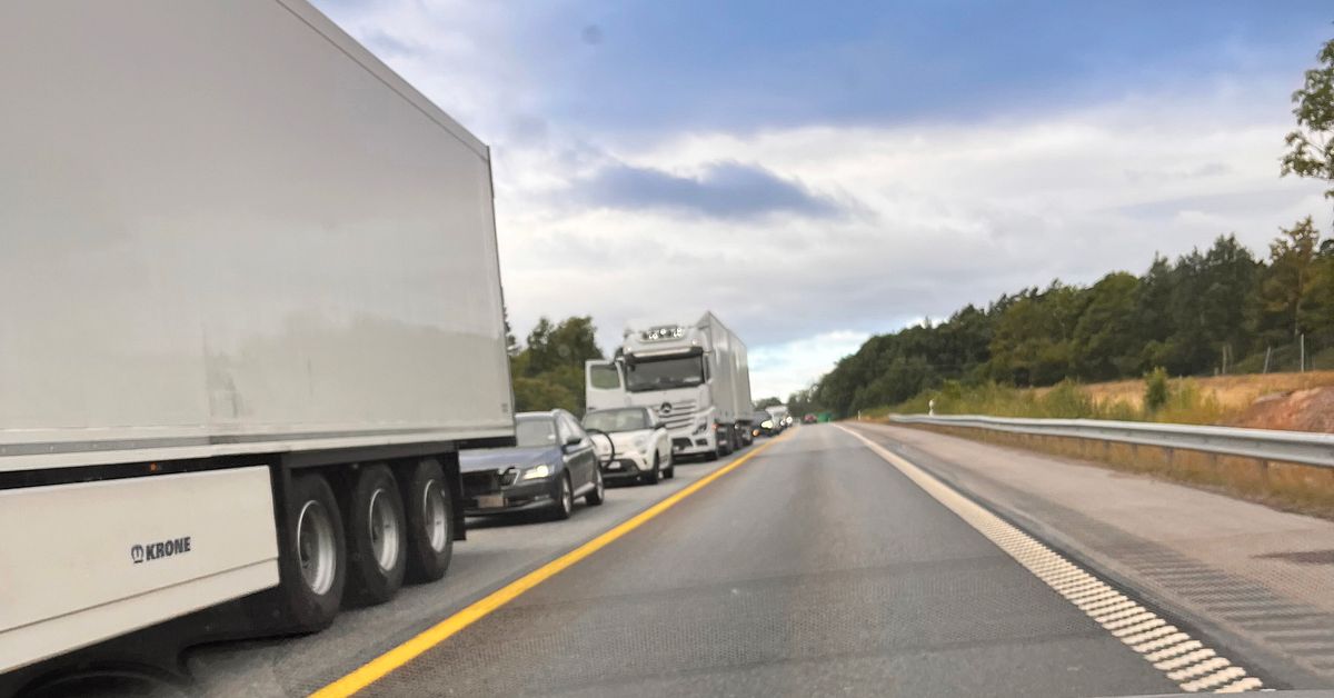 Stopp i trafiken på E4 söder om Gränna
