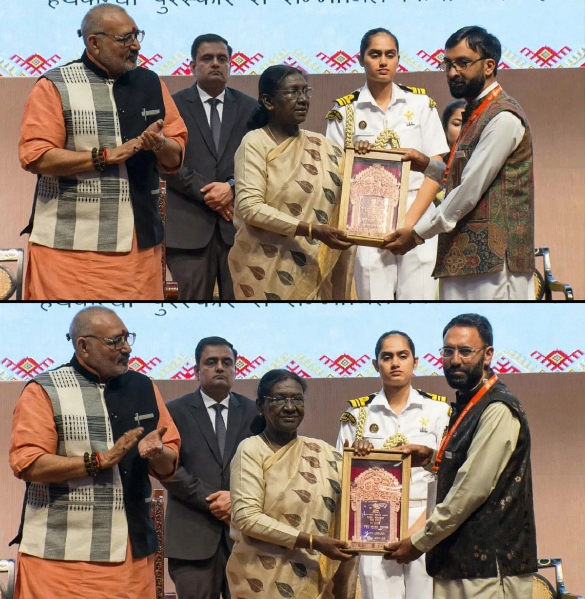 Prez Confers National Handloom Award on Two Kashmiri Kani Weavers