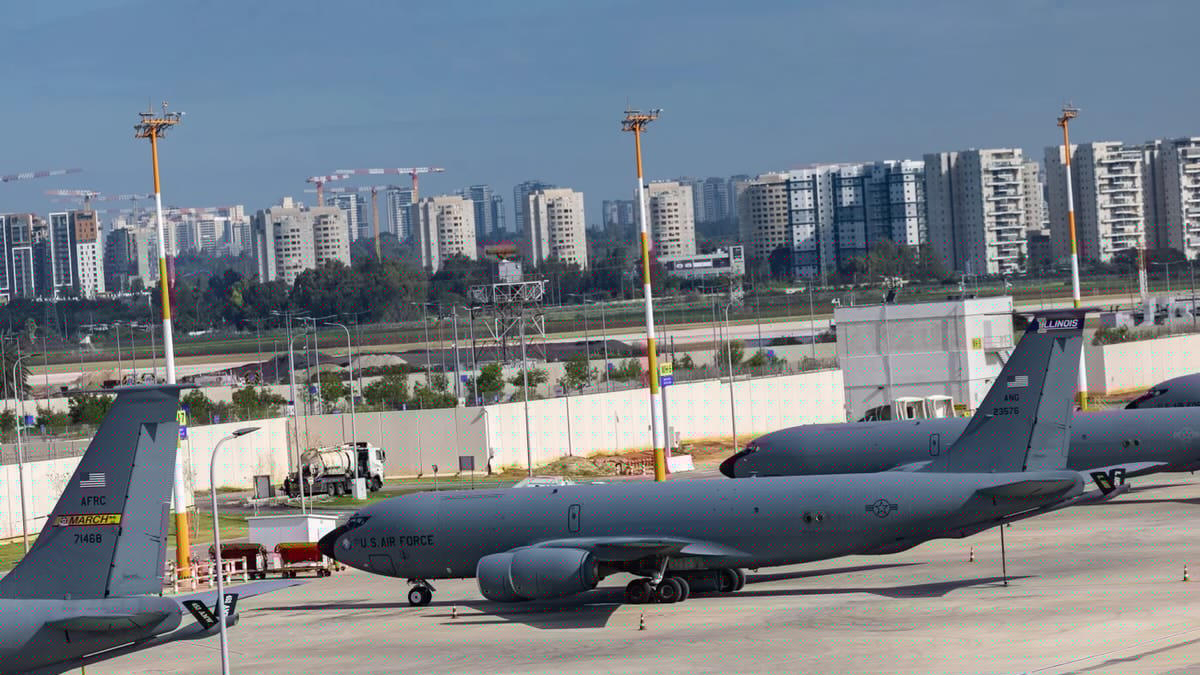 U.S. Air Force Begins Removing Tankers From Ben Gurion Airport Amid Iran Negotiations