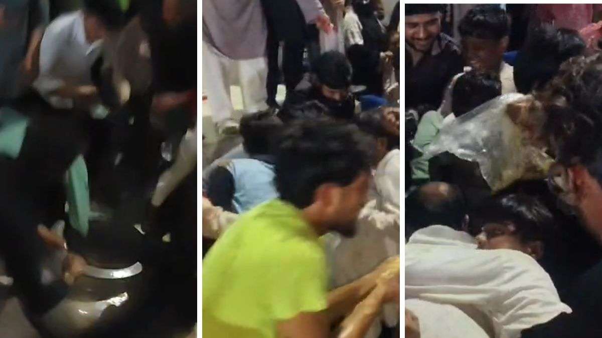 Battle for biryani! Viral Kanpur video shows crowd scrambling for every last bite during Chehlum