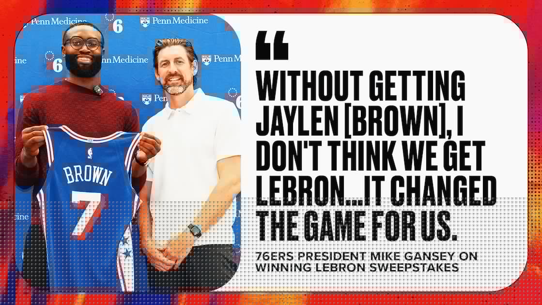 76ers Exec Talks LeBron James Recruitment, Impact of Jaylen Brown Trade, Reveals Text from Rich Paul
