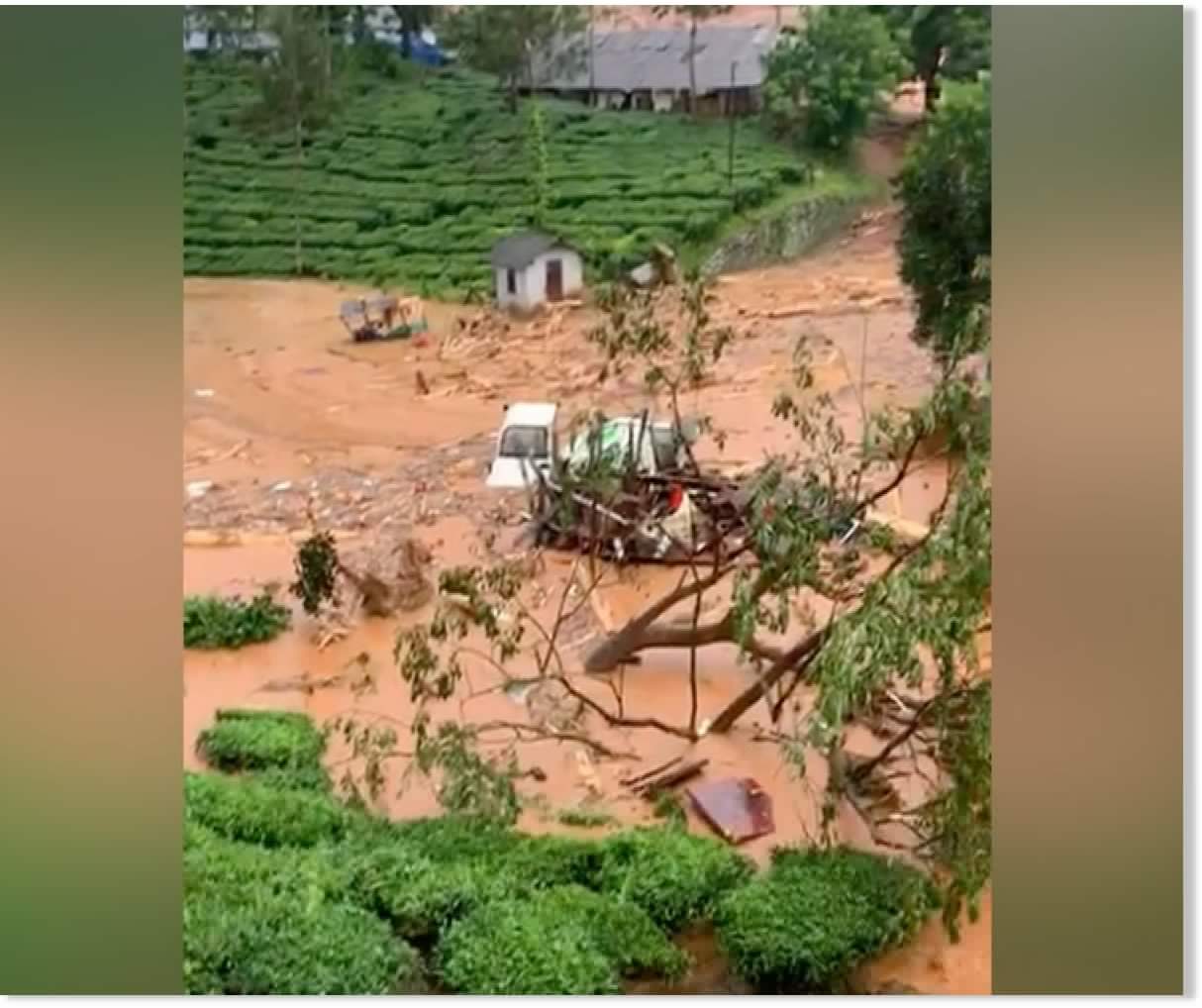 24 landslides in 24 hours caused by incessant rainfall across the Indian state of Kerala - 22 killed, 22,165 moved
