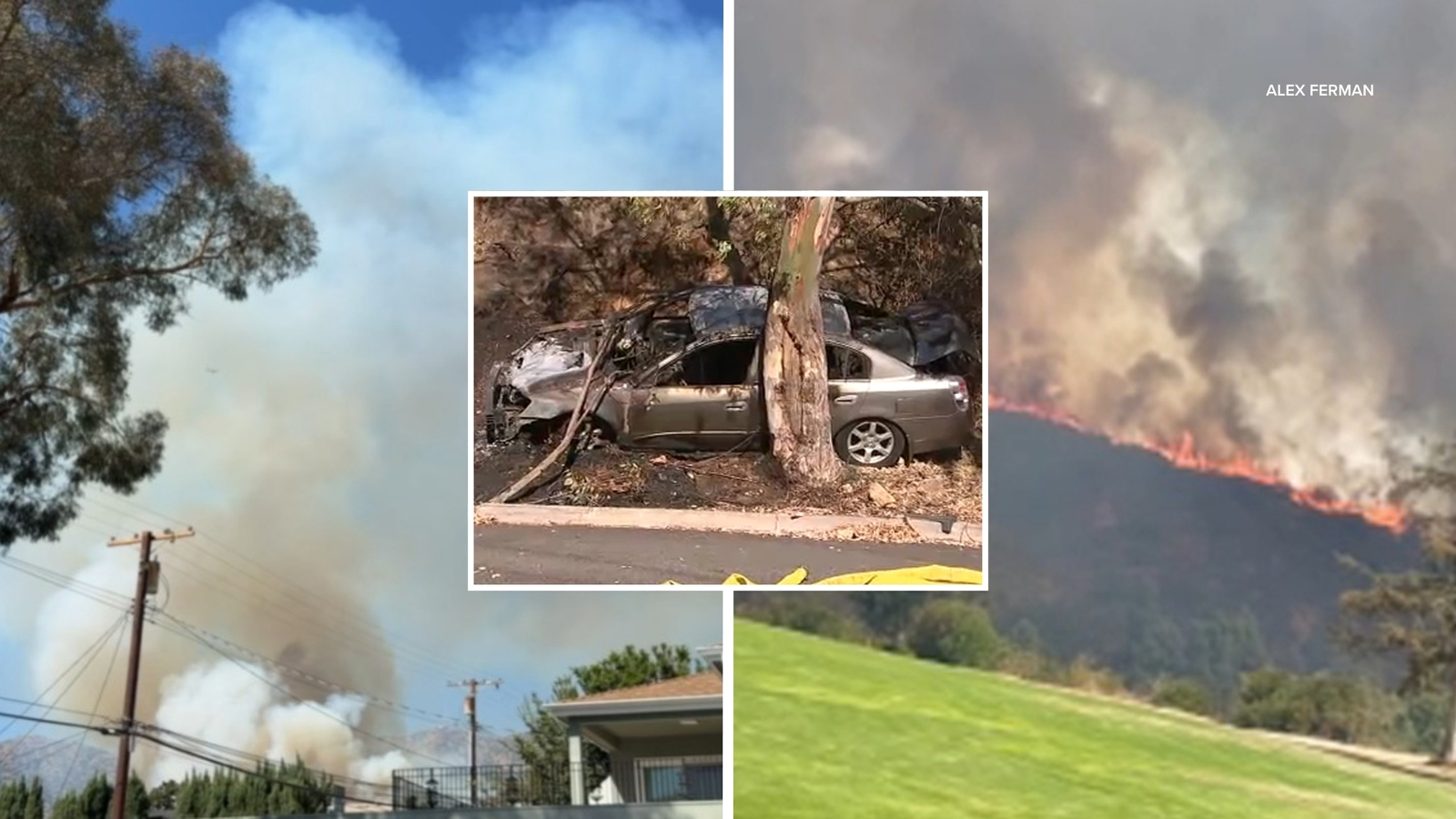 Crews battle brush fire on hillside in Burbank; evacuation orders in place for nearby businesses