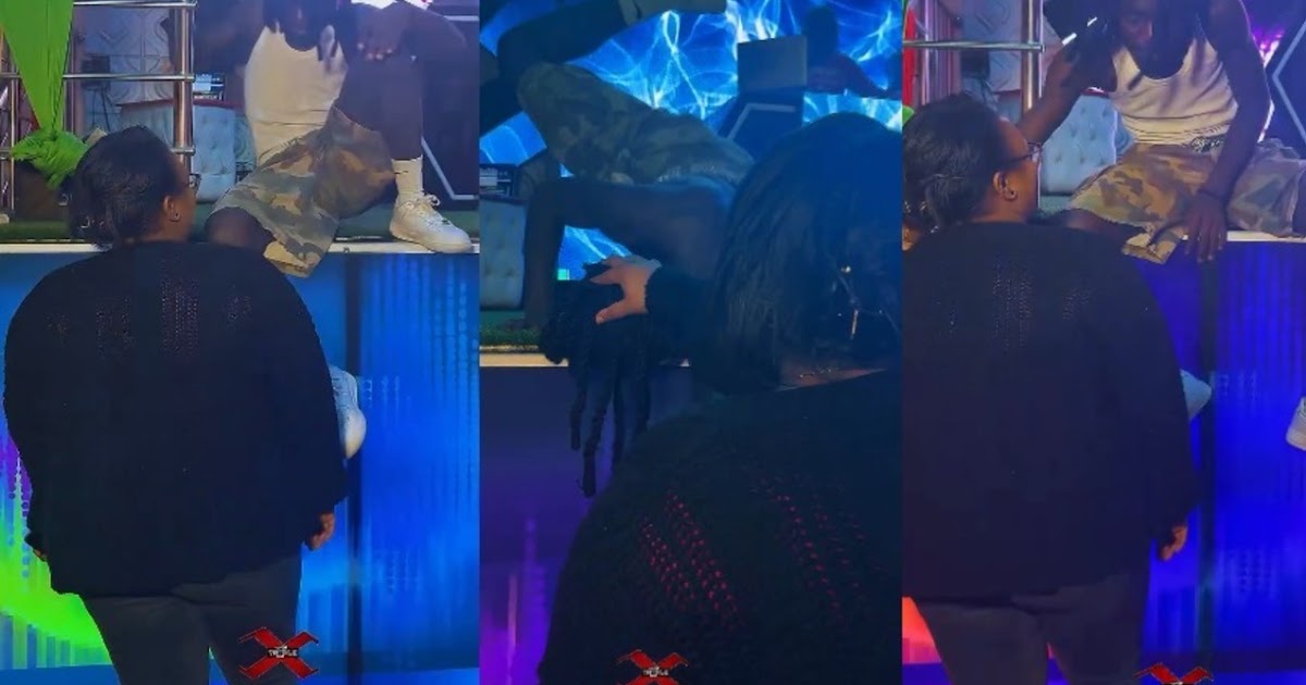 A BEN 10 entertains a MUMAMA at the newly launched Triple X lounge in Kasarani - Mumama Karibu Atokwe Na Wazimu (VIDEO)
